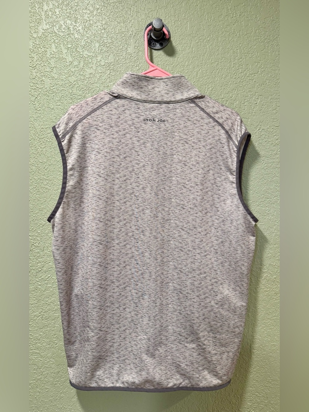 Iron Joc Heathered Light Gray Zip-Up Sleeveless Vest L - Picture 4 of 4